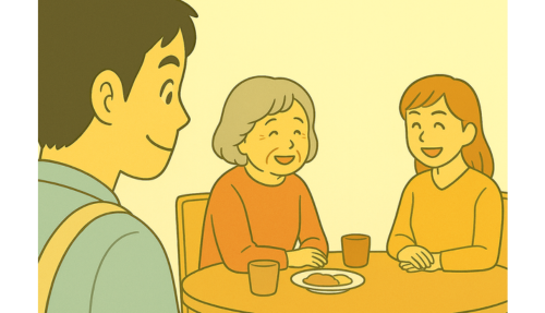 家族の笑顔をサポートする介護士