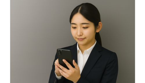 スマホを確認する女性