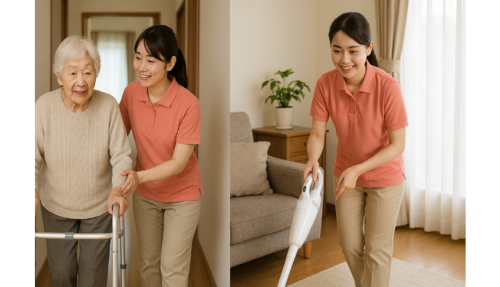 訪問介護は、「身体介護」と「生活援助」の大きく２つ