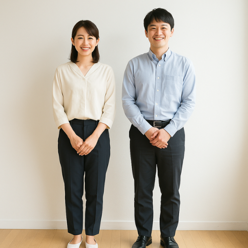 訪問介護パートの面接服装例（男女）