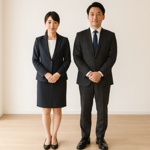 訪問介護・正社員面接の服装例（男女）