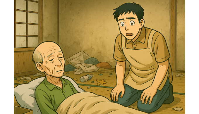 Aさんの介護にあたり、カルチャーショックを受ける初心者介護士
